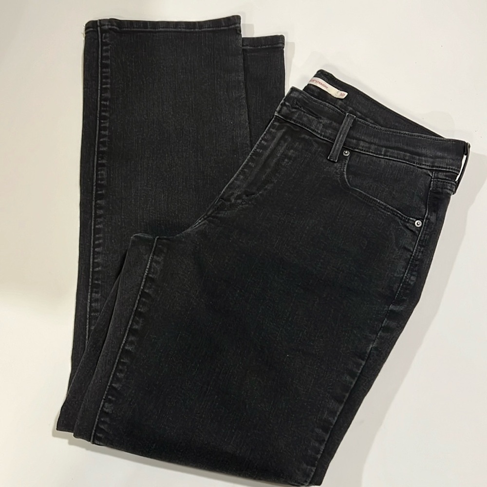 Levi - black, 10, 505 straight leg denim jeans‎